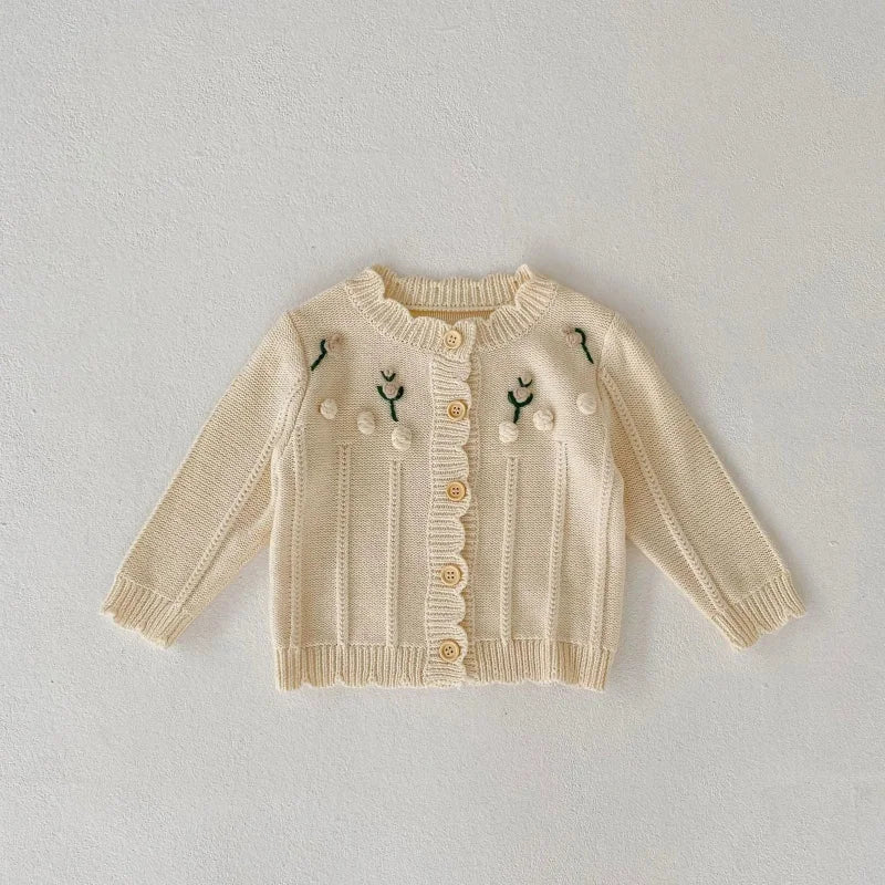 Casaco Infantil Tricot Clementina Amarelo Lenogue Bege / 06 Meses (66cm)