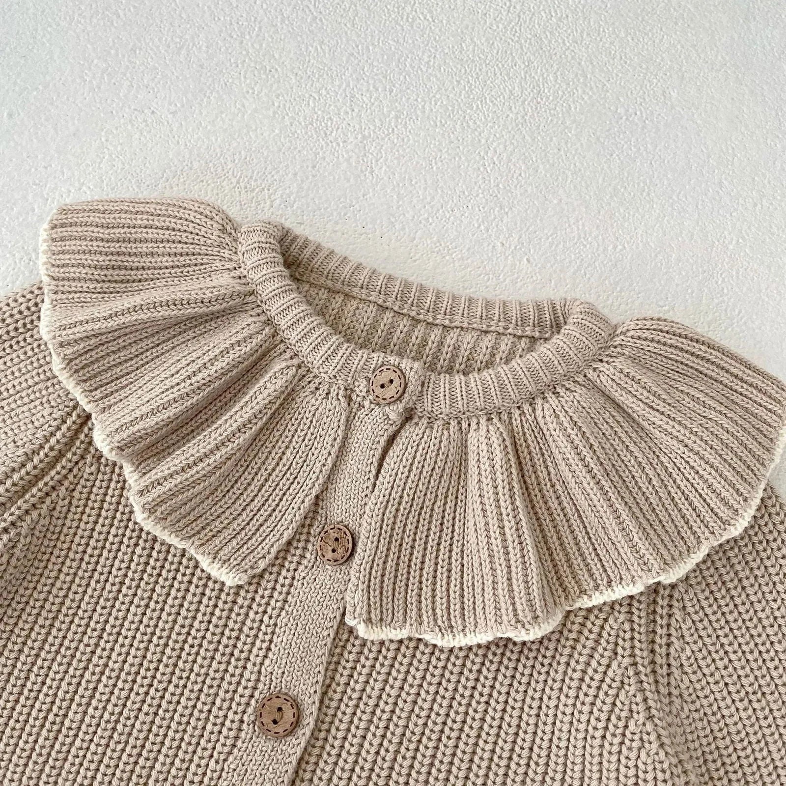 Casaco Infantil Cardigan Tricot Clea Bege Lenogue