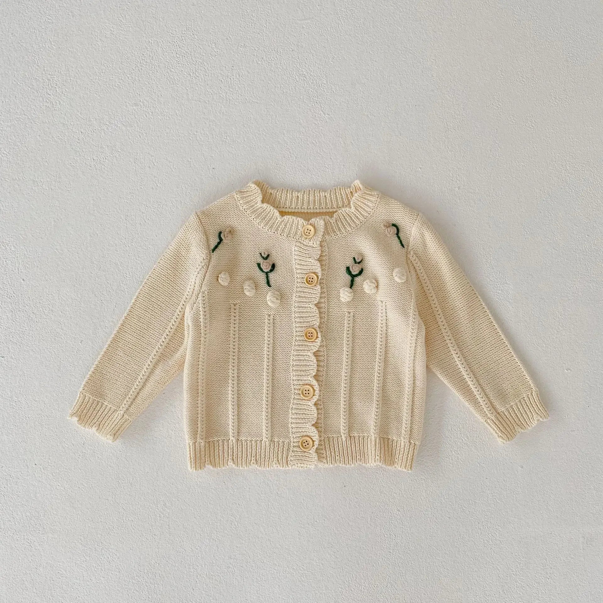 Casaco Infantil de Tricot Bege Lenogue / 3-6 Meses