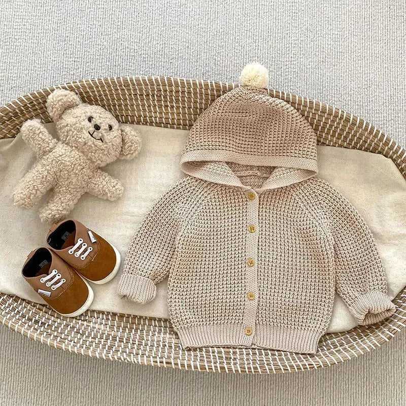 Casaco Infantil Peanuts Lenogue Cardigan Aconchegante para Bebês Bege / 3-6 Meses
