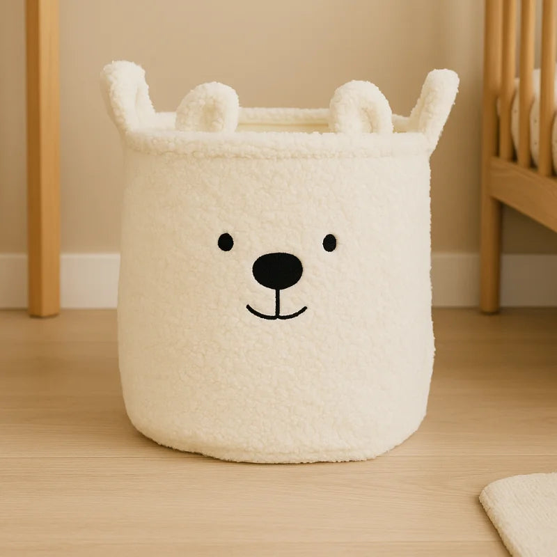Cesta Organizadora Infantil Sherpa Branca Lenogue Branco / p - 27 x 23 Cm