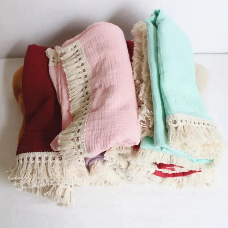 Cobertor Infantil de Musselina Branco Lenogue