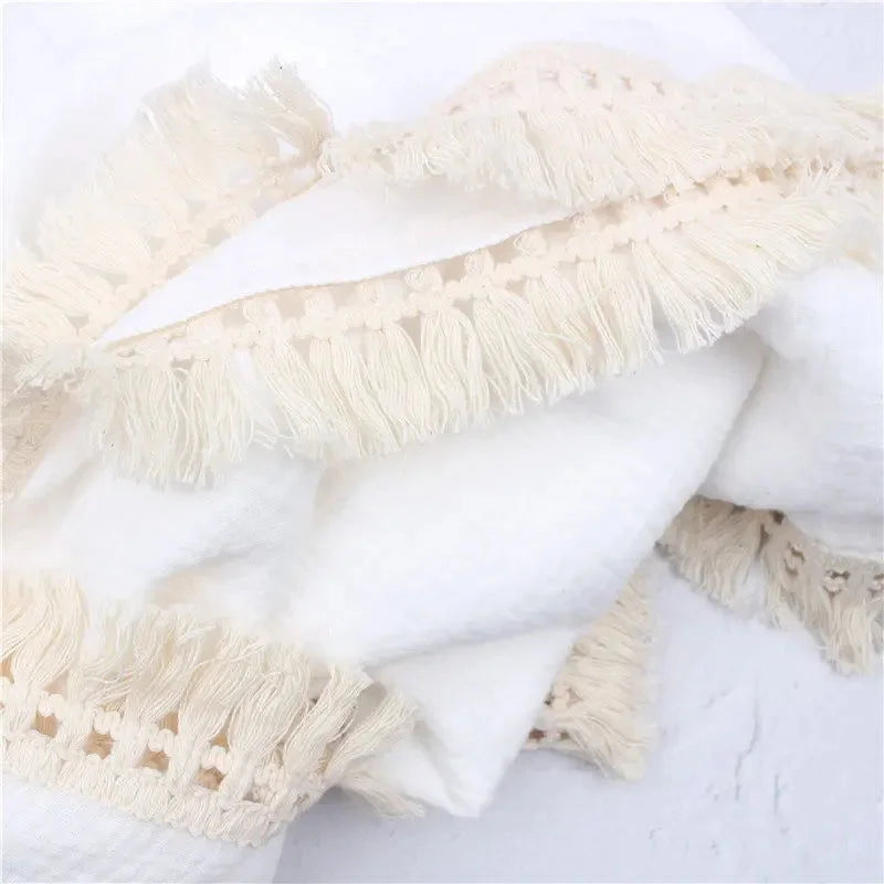 Cobertor Infantil de Musselina Branco Lenogue