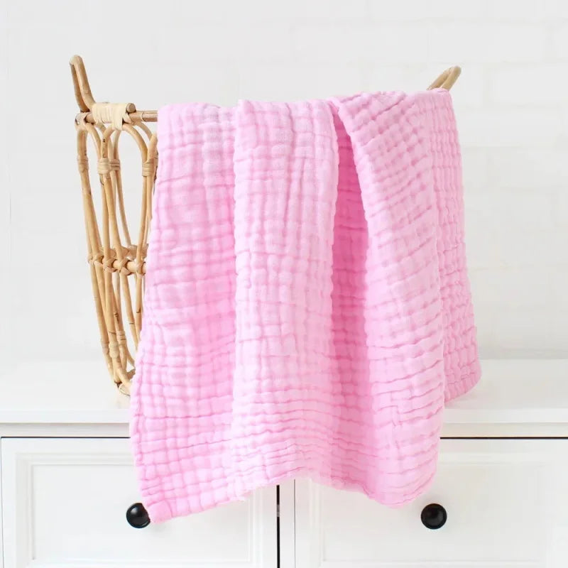 Cobertor Infantil Musselina para Bebê Branco Lenogue Rosa