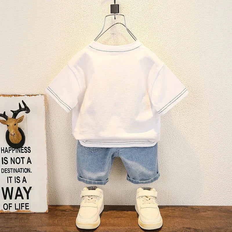 Conjunto Infantil Masculino Gabriel Tshirt Azul Lenogue