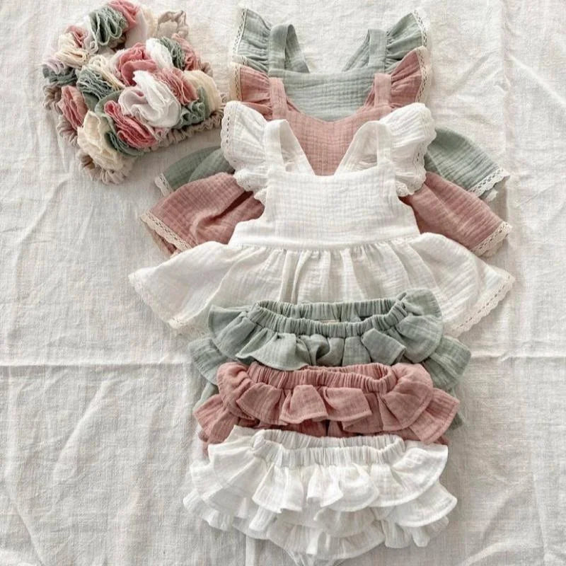 Conjunto Aconchegante Maria Antônia Lenogue para Meninas Primavera e Verão