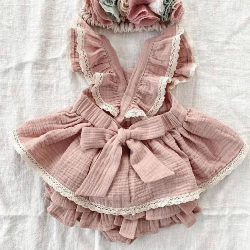 Conjunto Aconchegante Maria Antônia Lenogue para Meninas Primavera e Verão Rosa / 3-6 Meses (70cm)