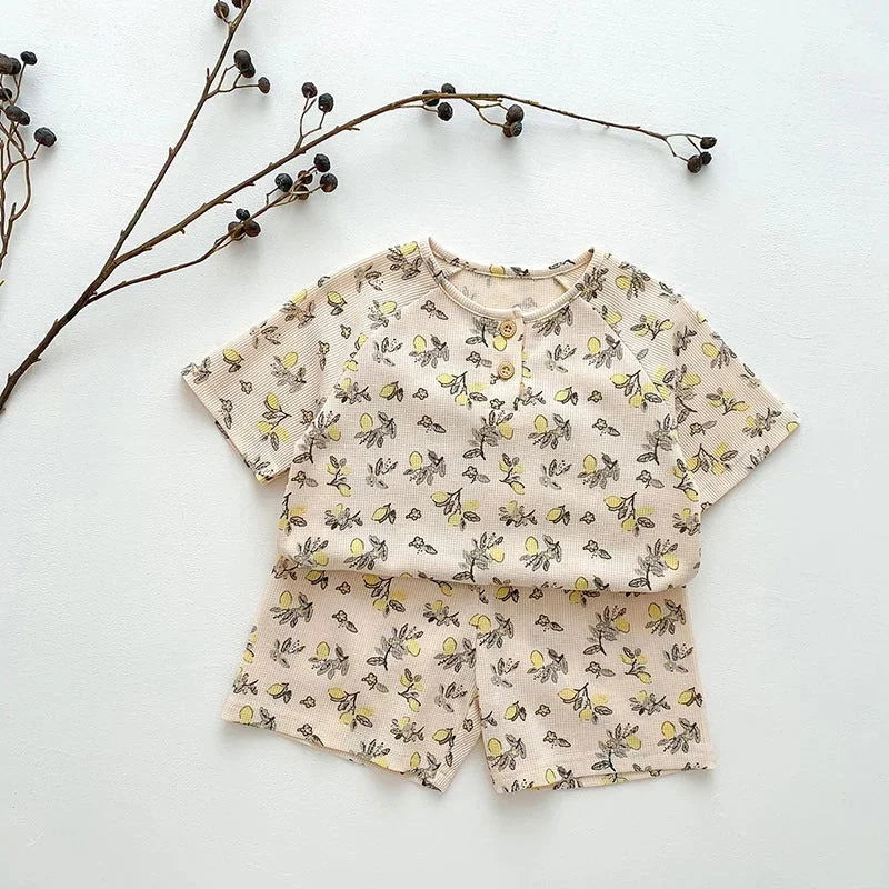 Conjunto Infantil Pijama Short e Tshirt Azul Lenogue Limão / 18-24 Meses (90cm)