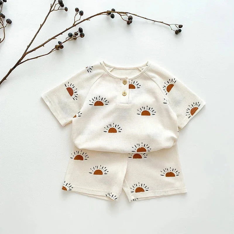 Conjunto Infantil Pijama Short e Tshirt Azul Lenogue Sol / 18-24 Meses (90cm)
