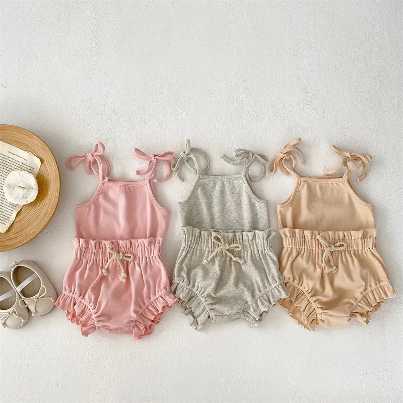 Conjunto Elegante Emily com Regata e Short Lenogue para Menina