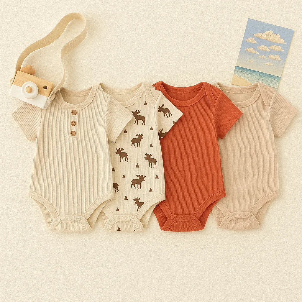 Conjunto Infantil 4 Peças Body Algodão Lenogue Mix 03 / 0-3 Meses