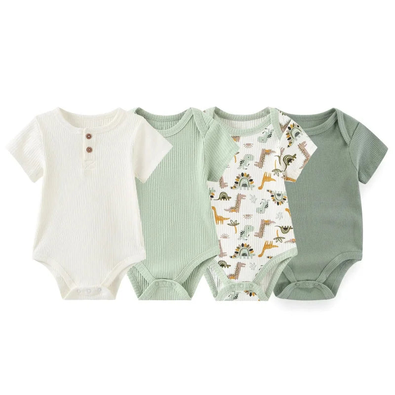 Conjunto Infantil 4 Peças Body Algodão Lenogue Oferecendo Conforto e Maciez Dino / 0-3 Meses