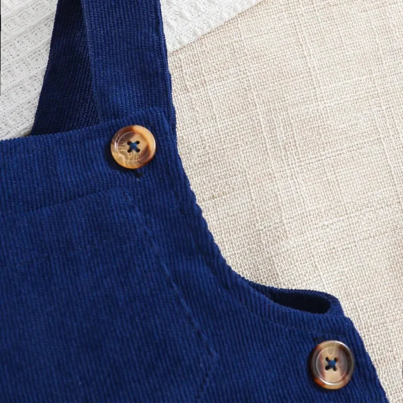 Conjunto Infantil Camisa Xadrez Manga Longa e Macacão Cotelê Lenogue