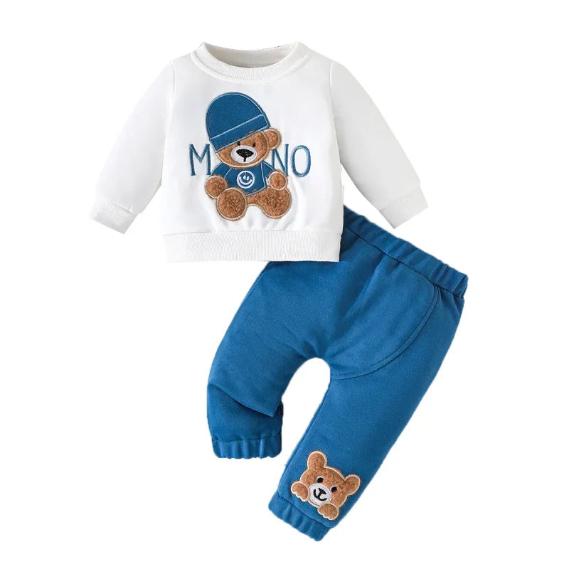 Conjunto Infantil Camiseta Manga Longa com Calça Modelo Urso Lenogue