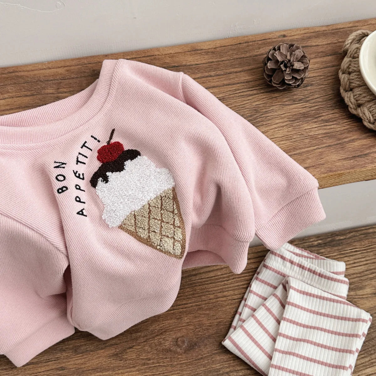 Conjunto Infantil com Tricô de Sorvete Lenogue