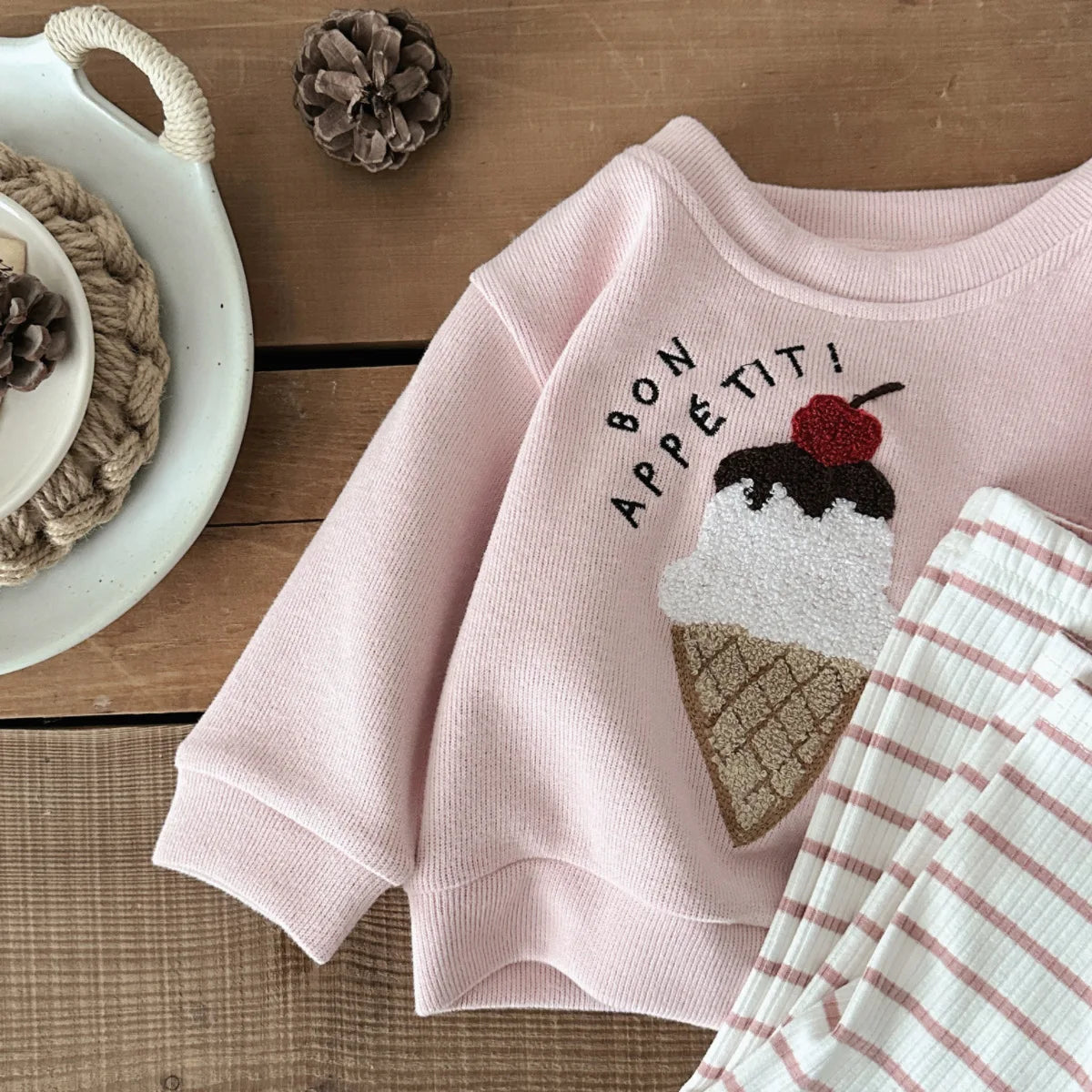 Conjunto Infantil com Tricô de Sorvete Lenogue