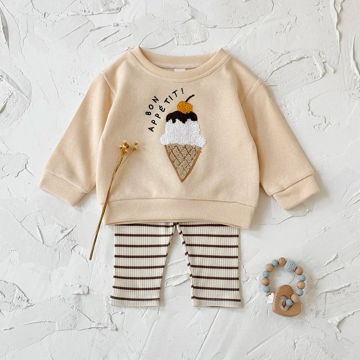 Conjunto Infantil com Tricô de Sorvete Lenogue