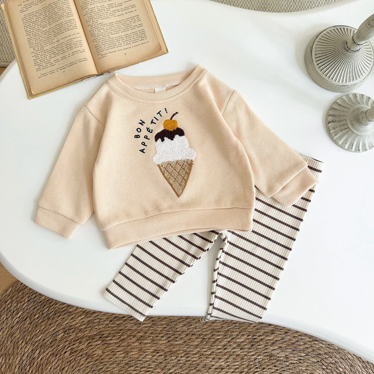 Conjunto Infantil com Tricô de Sorvete Lenogue