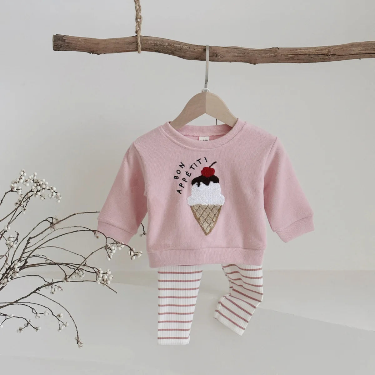 Conjunto Infantil com Tricô de Sorvete Lenogue