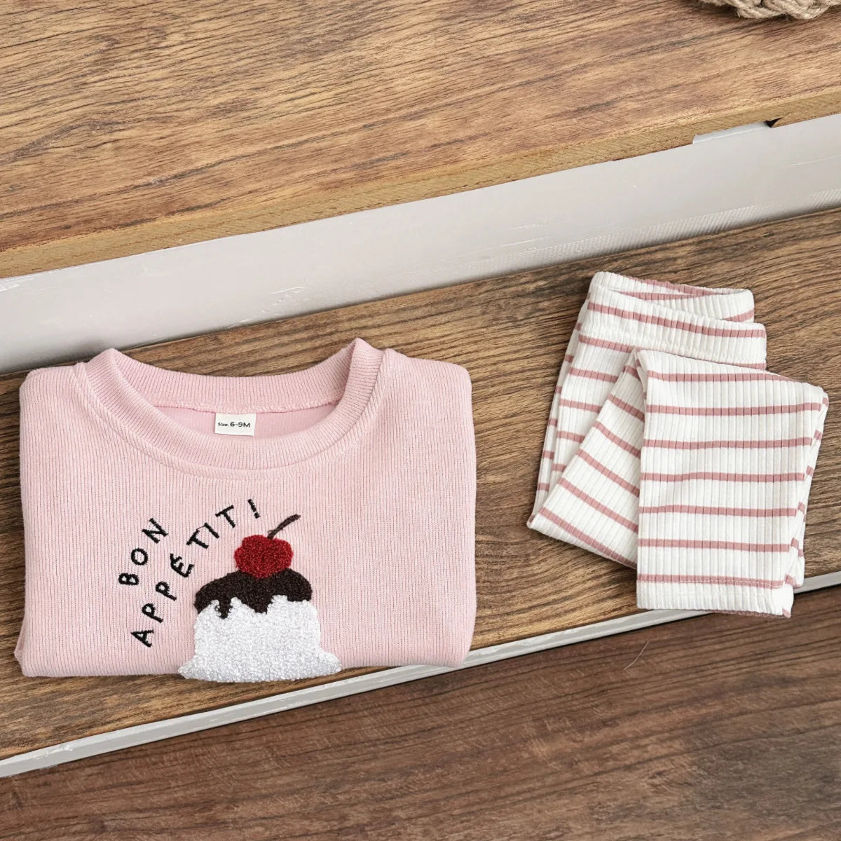 Conjunto Infantil com Tricô de Sorvete Lenogue
