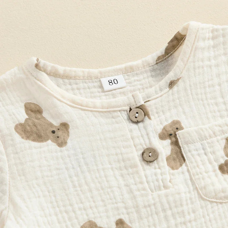 Conjunto Infantil Masculino Estampa Urso Azul Lenogue