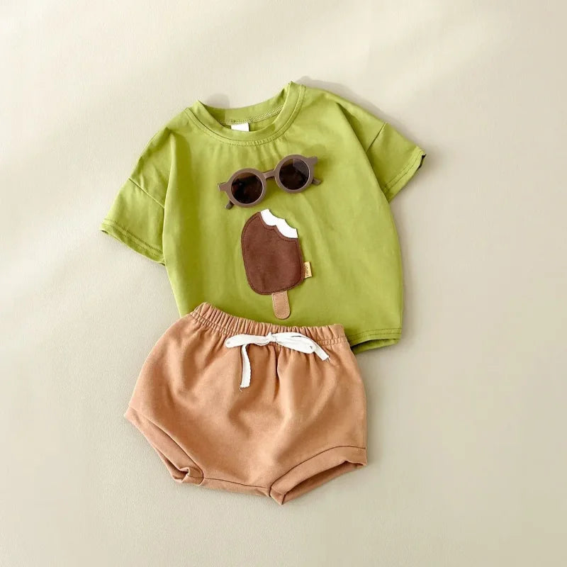 Conjunto Infantil Estampa Sorvete Colorido Lenogue