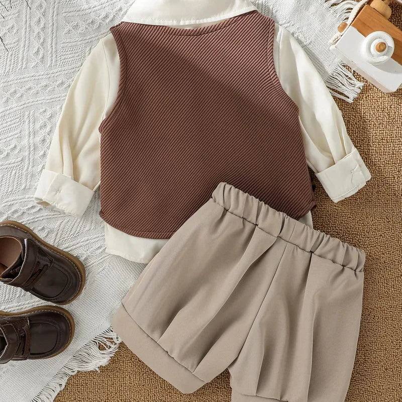 Conjunto Infantil Estilo Inglês 3 Peças com Colete Lenogue