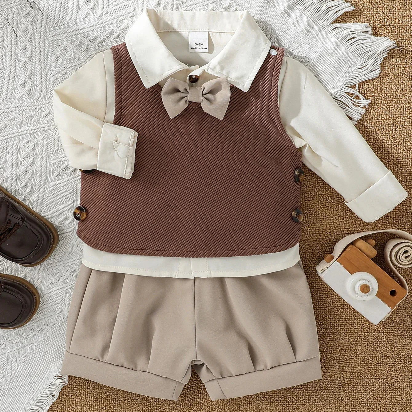 Conjunto Infantil Estilo Inglês 3 Peças com Colete Lenogue