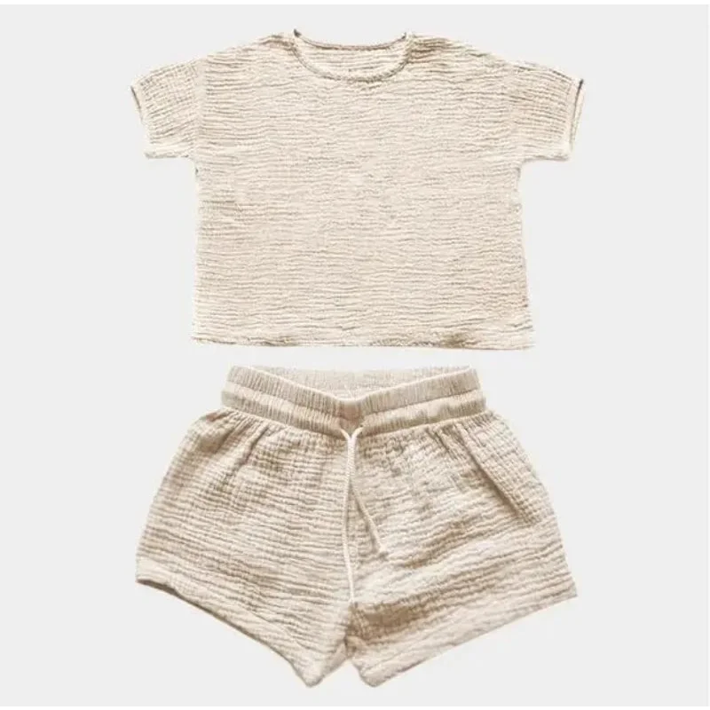 Conjunto Infantil Feminino Gisele Rosa Lenogue Bege / 18-24 Meses
