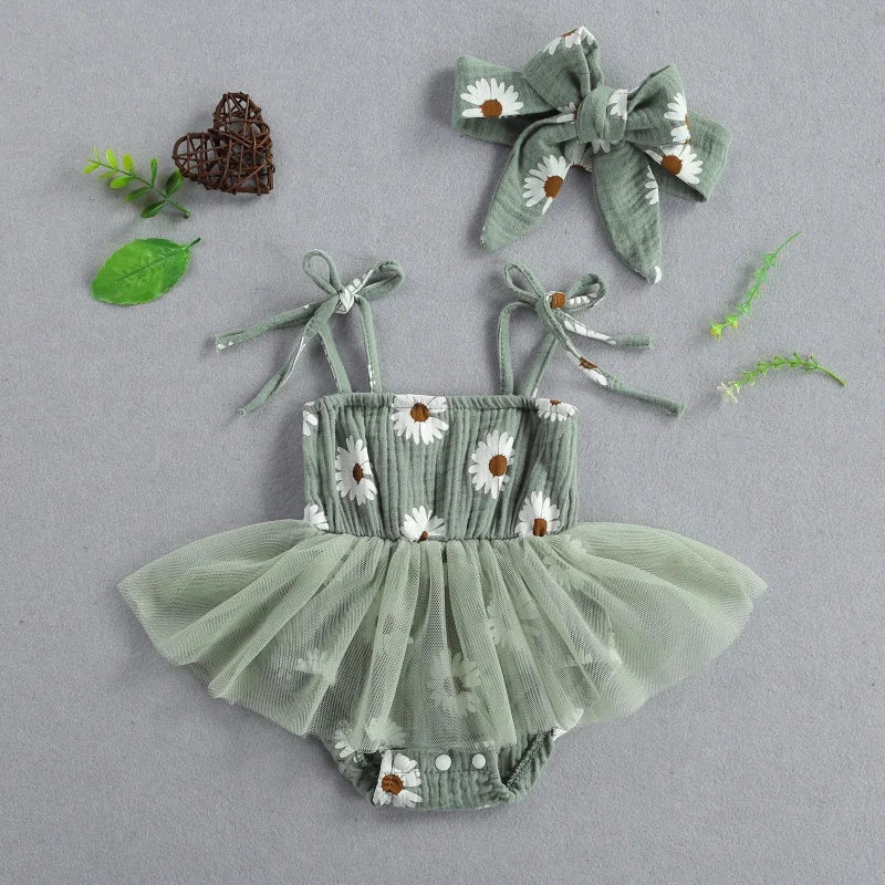 Conjunto Infantil Feminino Margarida Amarelo Lenogue Verde / 3 Meses