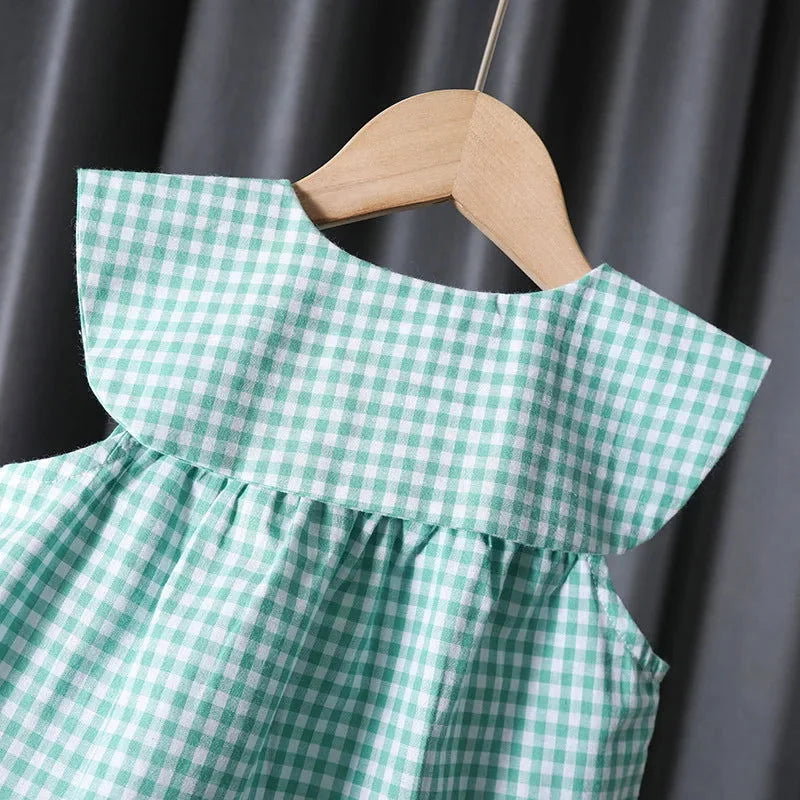 Conjunto Infantil Feminino Maya Xadrez Vermelho Lenogue