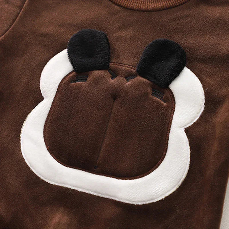 Conjunto Infantil Fleece Capuz Leão Cartoon Intrépide Lenogue