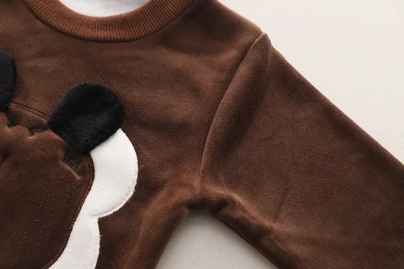 Conjunto Infantil Fleece Capuz Leão Cartoon Intrépide Lenogue