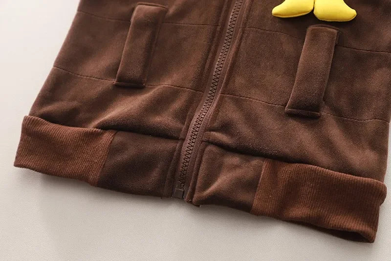 Conjunto Infantil Fleece Capuz Leão Cartoon Intrépide Lenogue