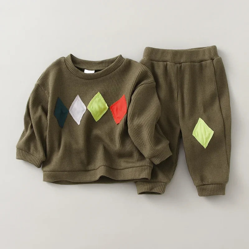Conjunto Infantil Suéter e Calça Algodão Cinza Lenogue Verde / 0-3 Meses (59 Cm)