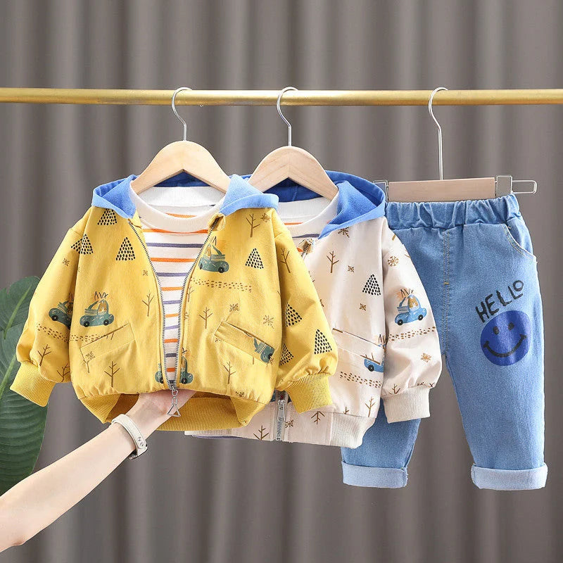 Conjunto Infantil Masculino Carro Lenogue com Design Moderno para o Outono