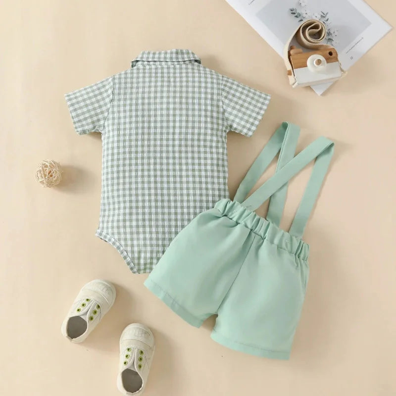 Conjunto Infantil Masculino com Suspensório Giusepe Lenogue para Ocasiões Especiais