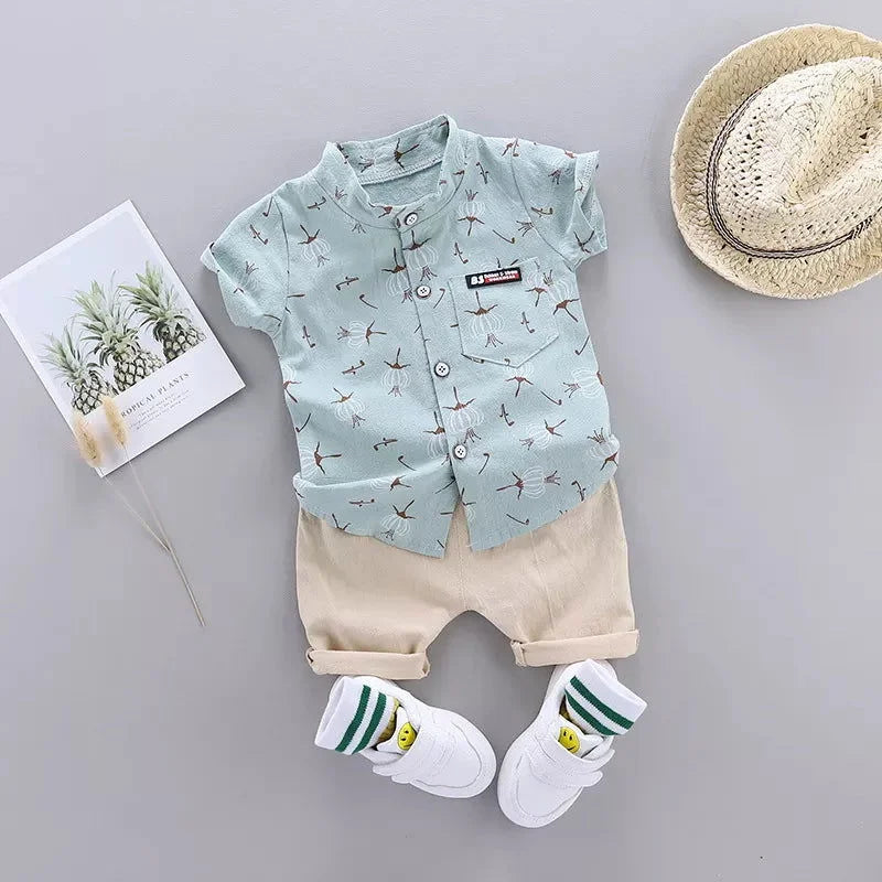 Conjunto Infantil Masculino Vito Azul Lenogue para dias Quentes Azul / p - 12 Meses (80cm)
