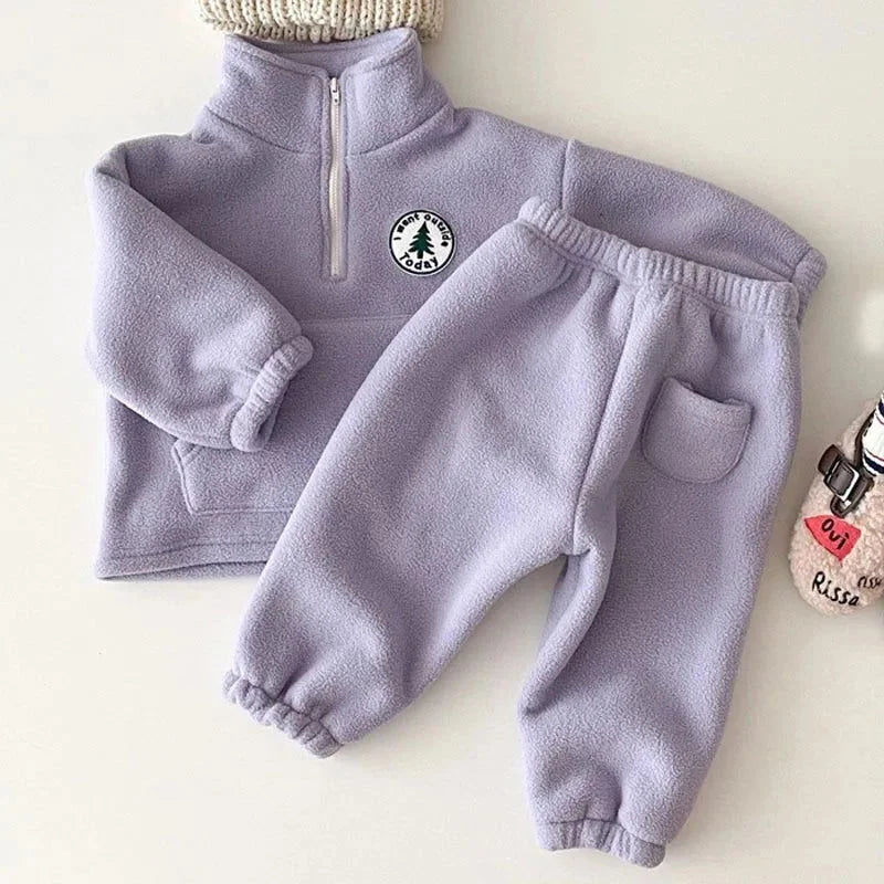 Conjunto Infantil Moletom Fleece Lenogue Aconchegante para Crianças Roxo / 9-12 Meses