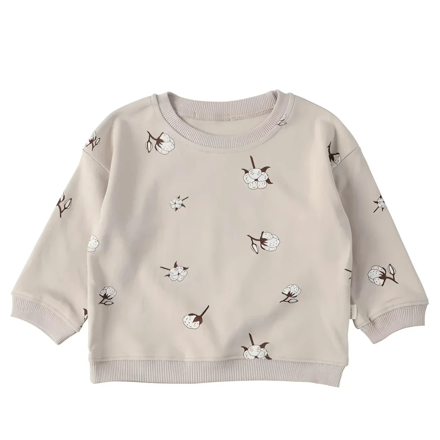 Conjunto Infantil Moletom Flor de Algodão Bege Lenogue