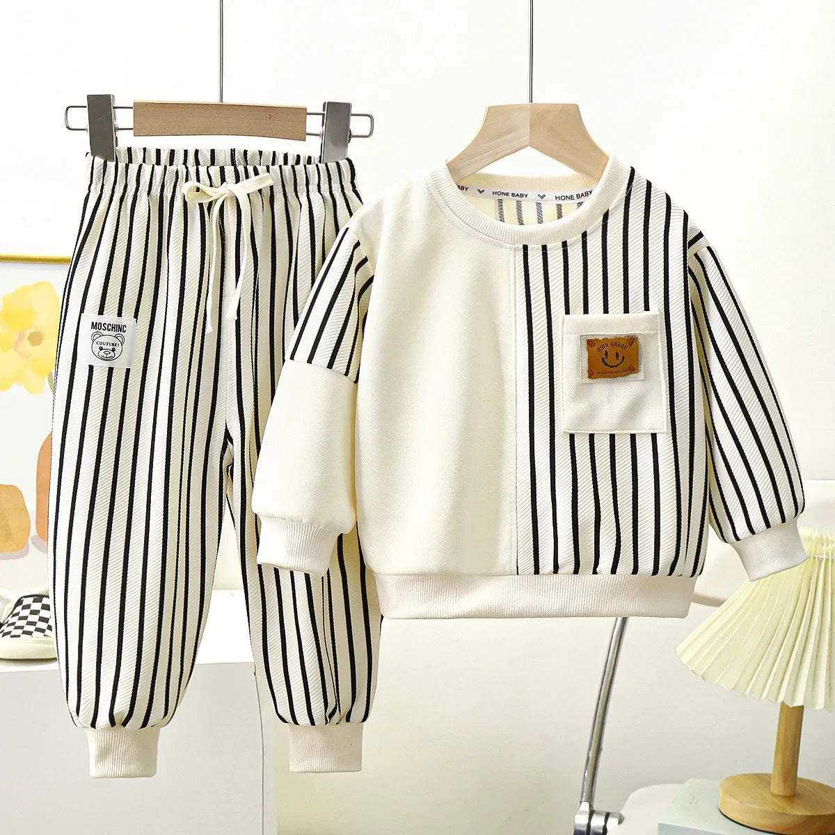 Conjunto Infantil Moletom Gola Redonda Algodão Souple Lenogue Bege / 18-24 Meses