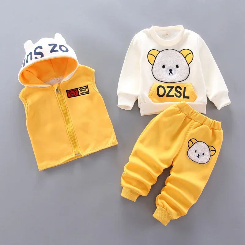Conjunto Infantil Pijama Flanela Fleece Cartoon Rêve Lenogue Amarelo / 6-12 Meses