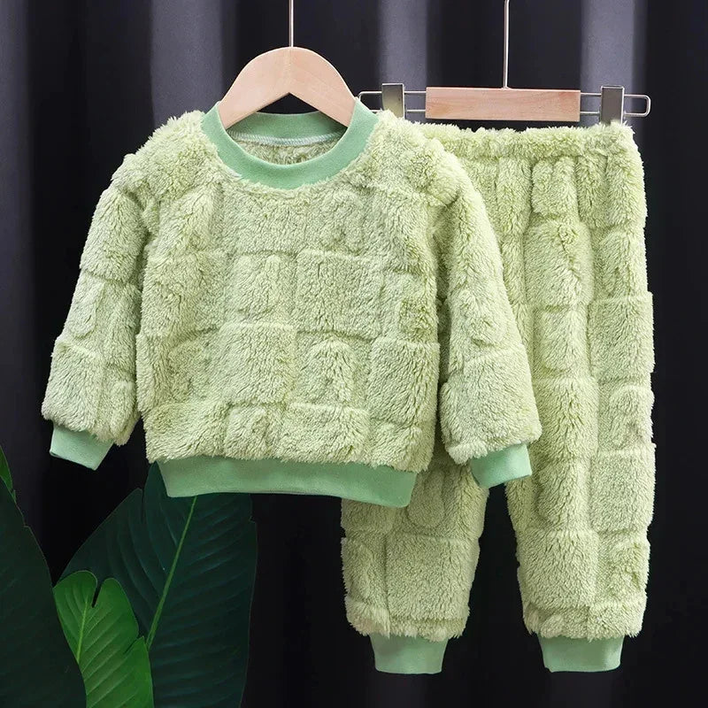 Conjunto Infantil Pijama Flanela Manga Longa Veludo Serein Lenogue