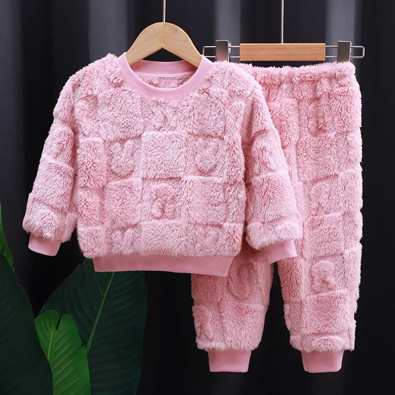 Conjunto Infantil Pijama Flanela Manga Longa Veludo Serein Lenogue