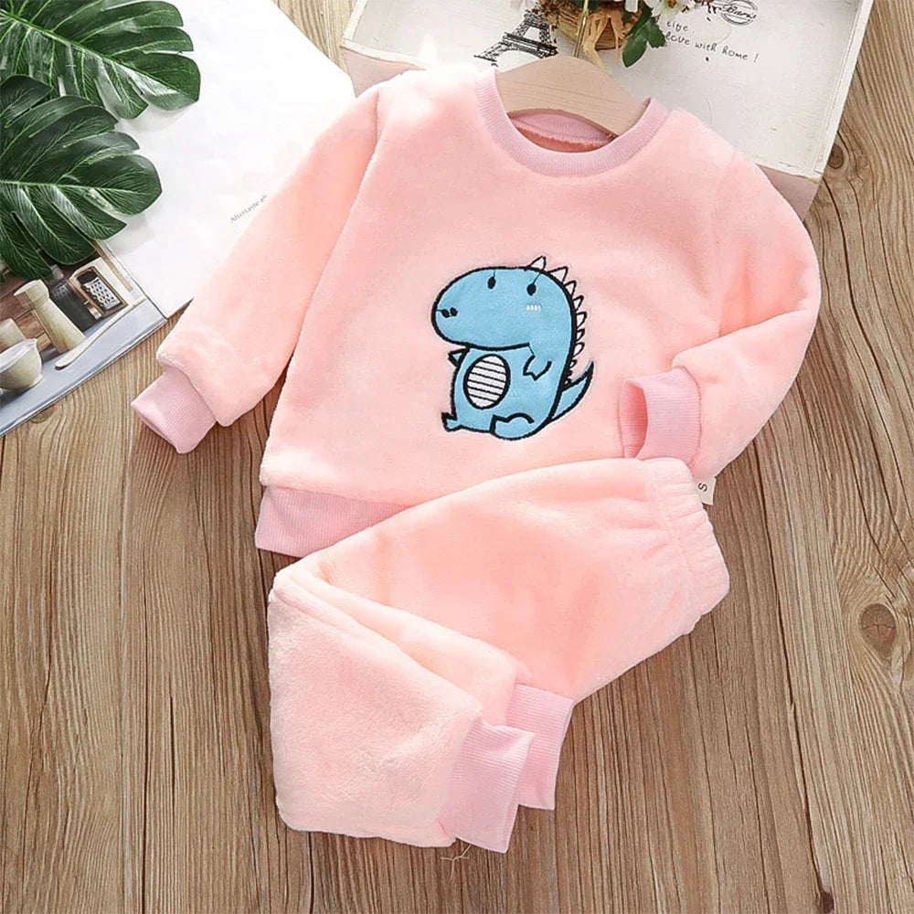 Conjunto Infantil Pijama Fleece Urso Manga Longa Câlin Lenogue Rosa / 6-12 Meses