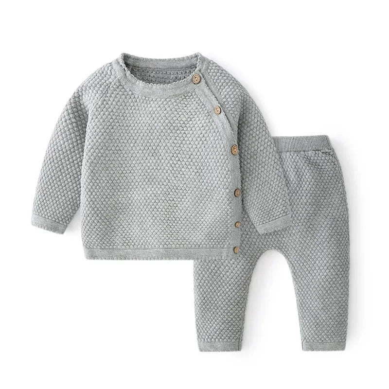 Conjunto Infantil Pipoca Doce Lenogue Cinza / 0-3 Meses