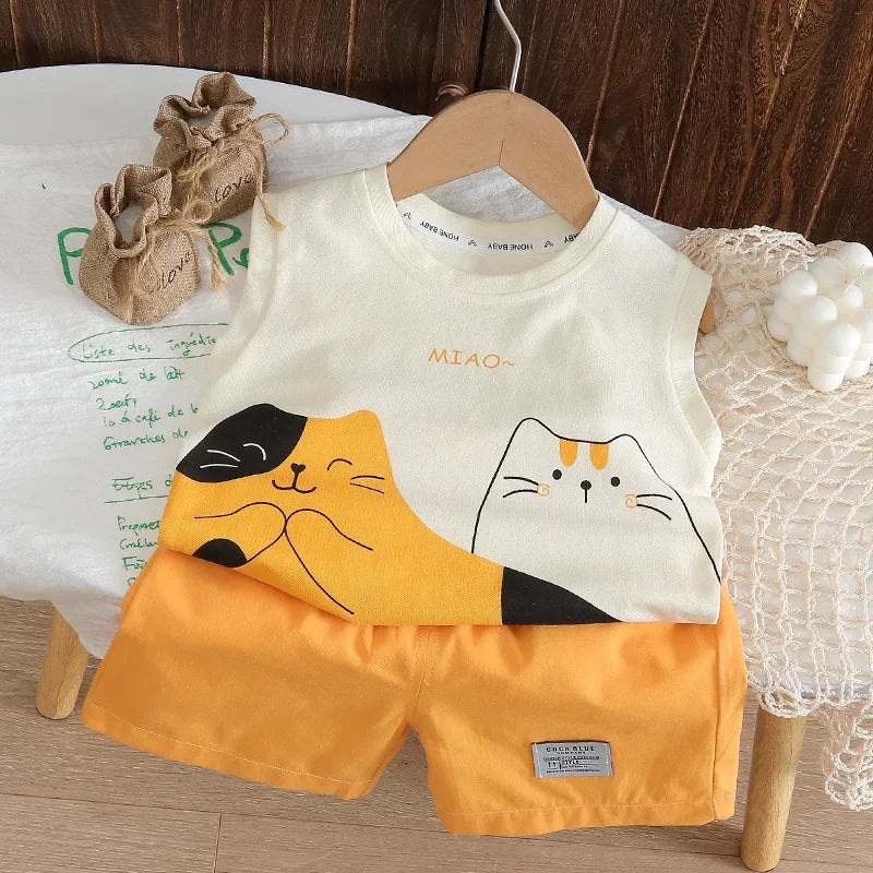 Conjunto Infantil Regata com Shorts Modelo Cartoon Lenogue
