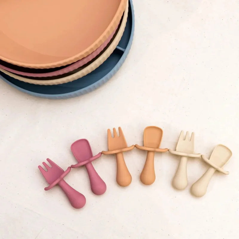 Conjunto Infantil Talheres de Silicone Lenogue