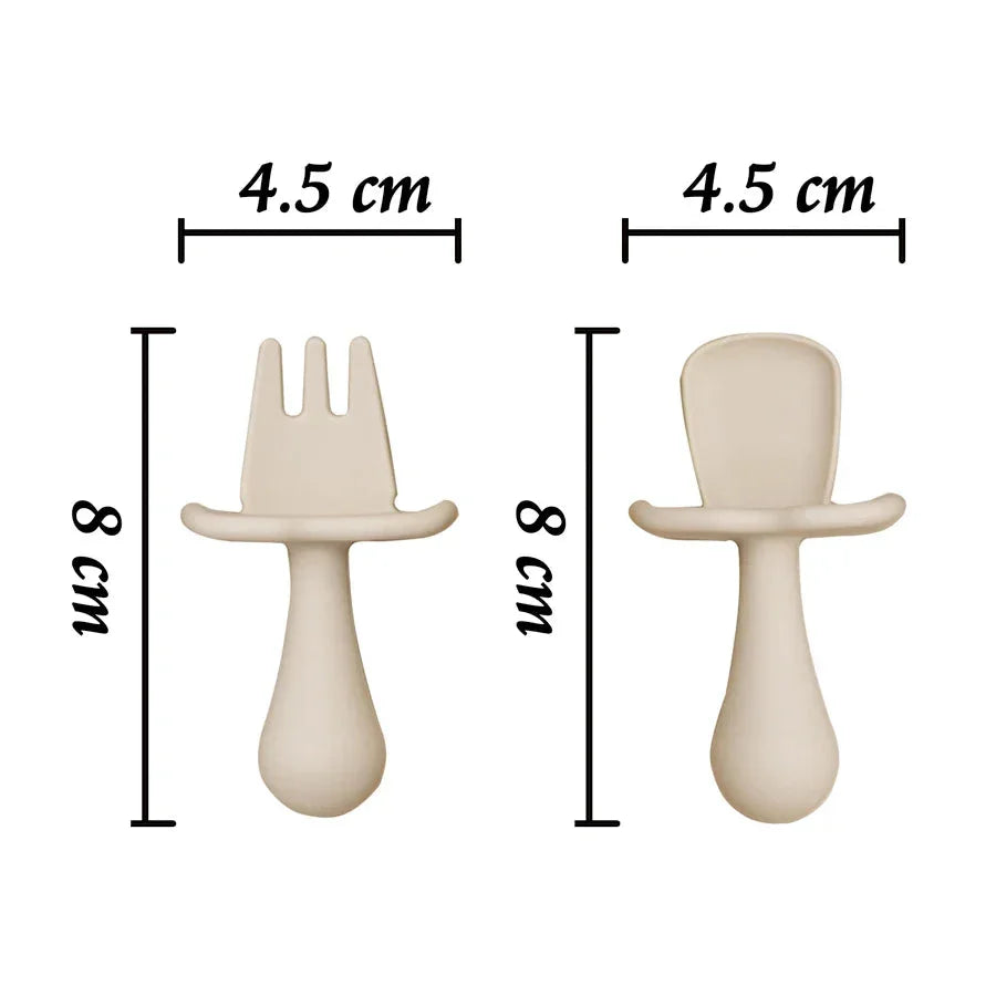 Conjunto Infantil Talheres de Silicone Lenogue