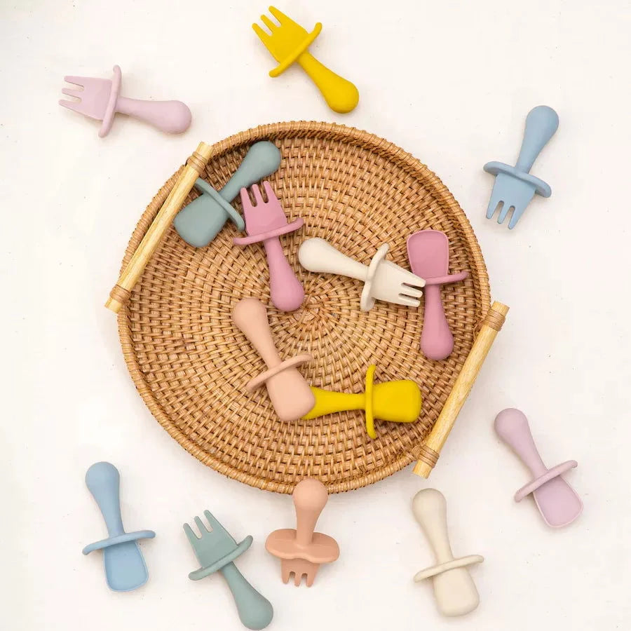 Conjunto Infantil Talheres de Silicone Lenogue